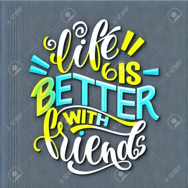 Quote about friends. Happy Friendship day phrase. Vector design elements.