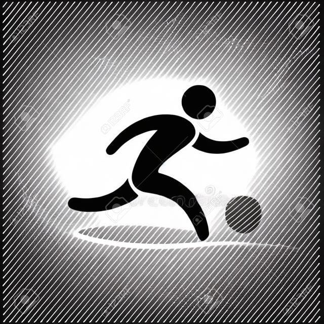 Icono de jugador de fútbol símbolo de contorno, vector aislado ejecutando ilustración jugador de fútbol.