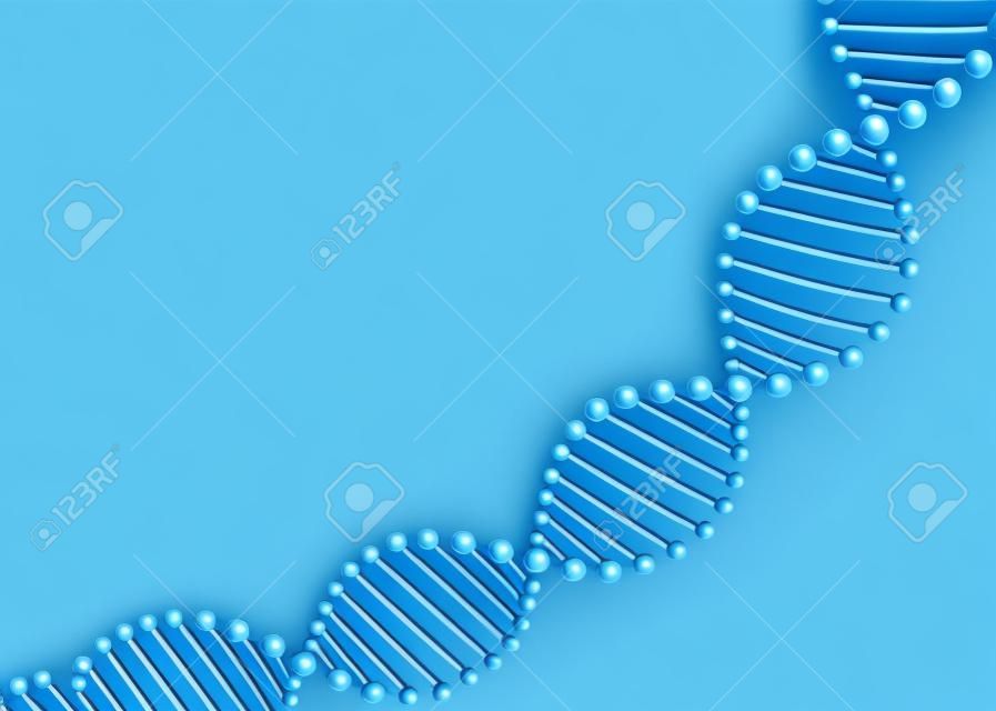 DNA chromosome concept. Science technology vector background for biomedical, health, chemistry design. 3D style in light blue color.
