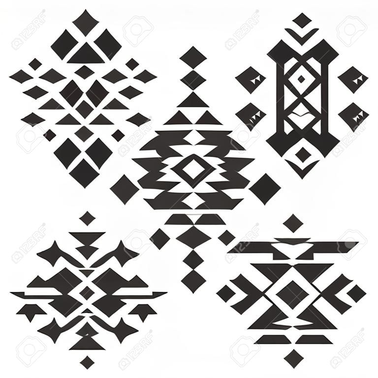 Vector elementos tribales, colección étnica