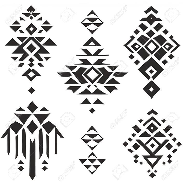 Vector elementos tribales, colección étnica