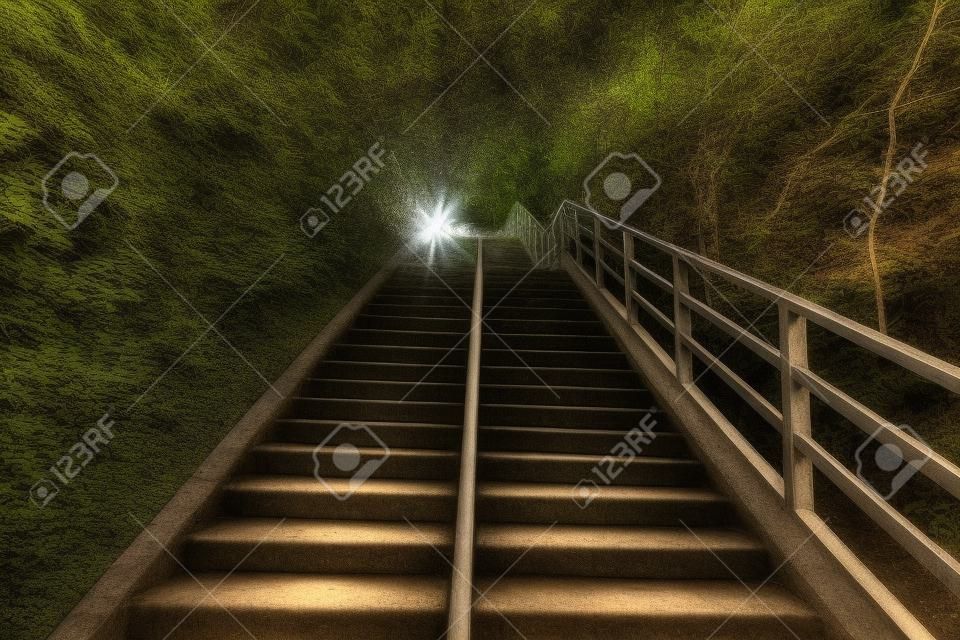 лестница идет вверх к свету
