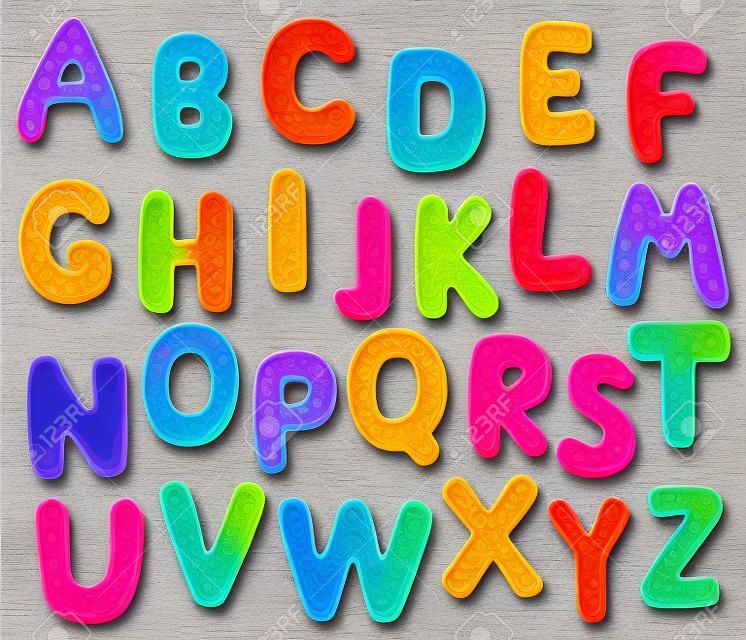 Letras de alfabeto coloridas