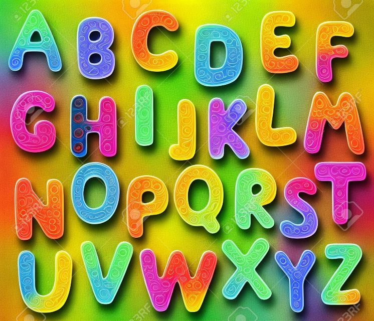 Letras de alfabeto coloridas