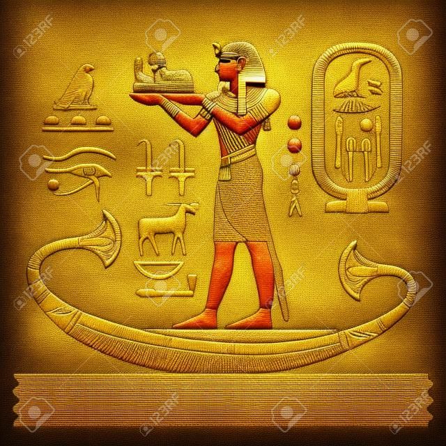 Pharaoh .Egyptian ancient symbol, isolated figure of ancient egypt deities.