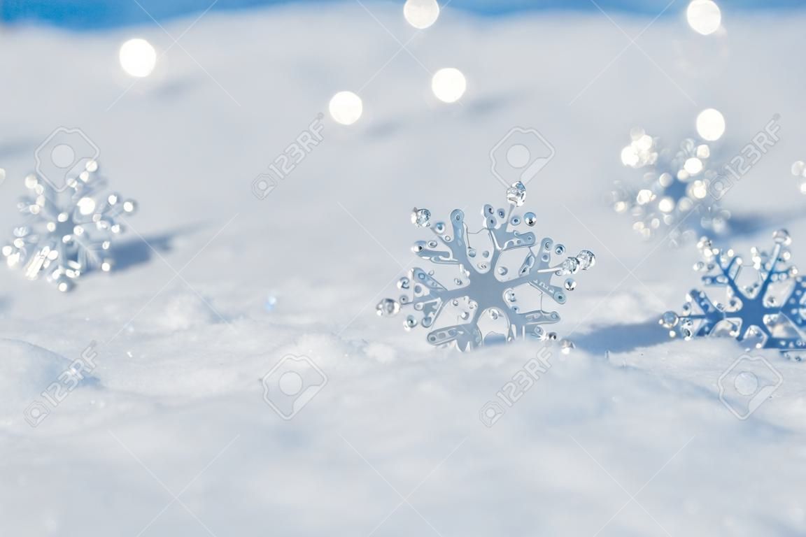 Winter Hintergrund. Schneeflocken auf Schnee