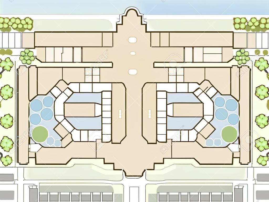 Редактируемые иллюстрация немеченого общие карты торговый центр