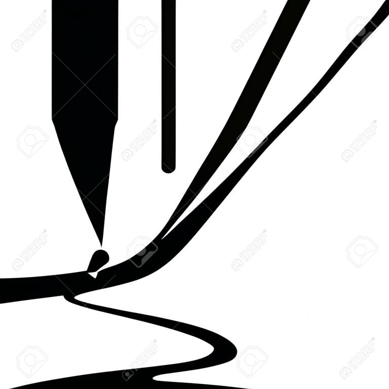 illustration vectorielle modifiable d & # 39 ; un dessin de stylo à encre un tableau de ligne