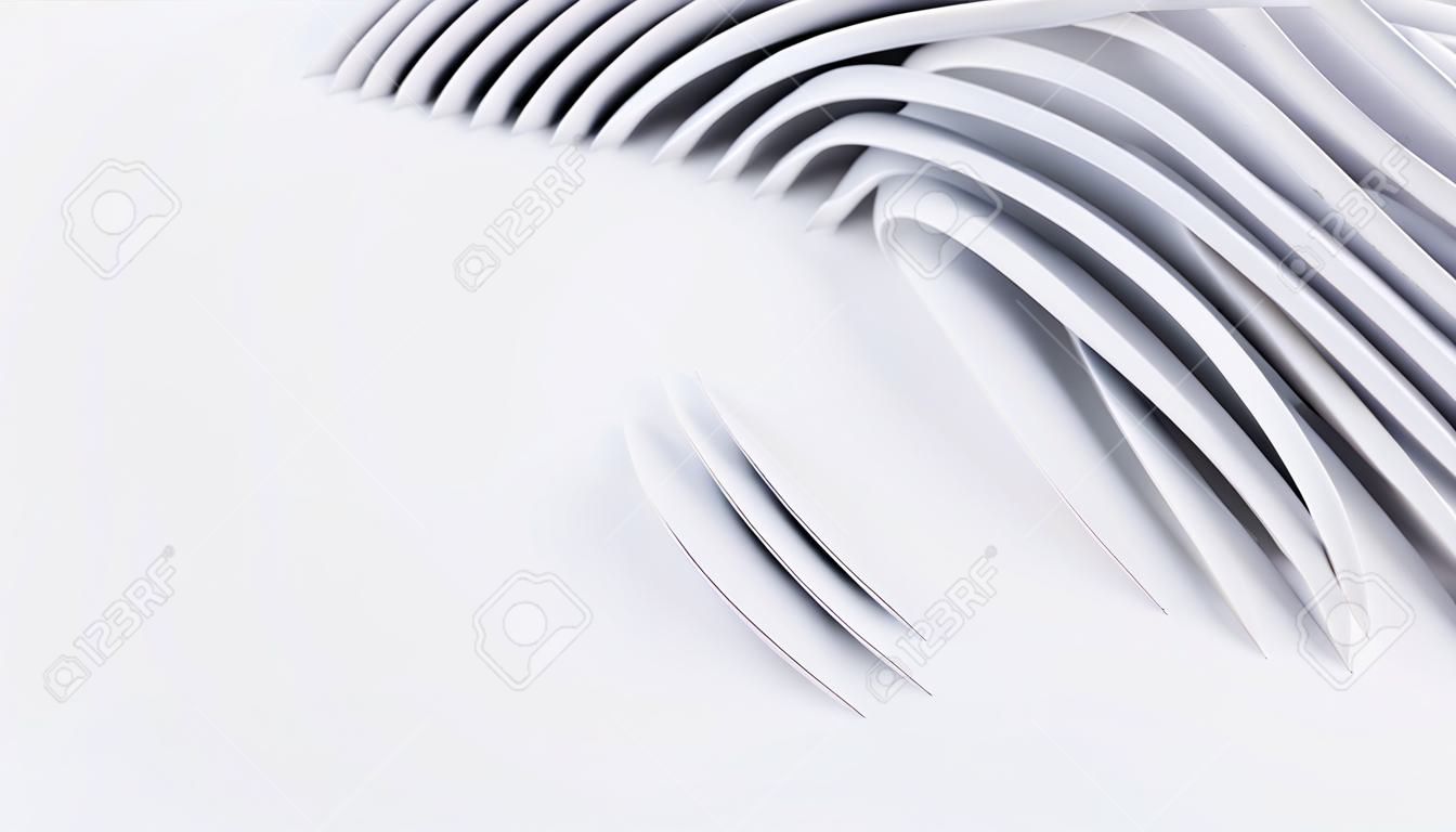 Resumen formas curvas fondo circular blanco fondo abstracto ilustración 3d