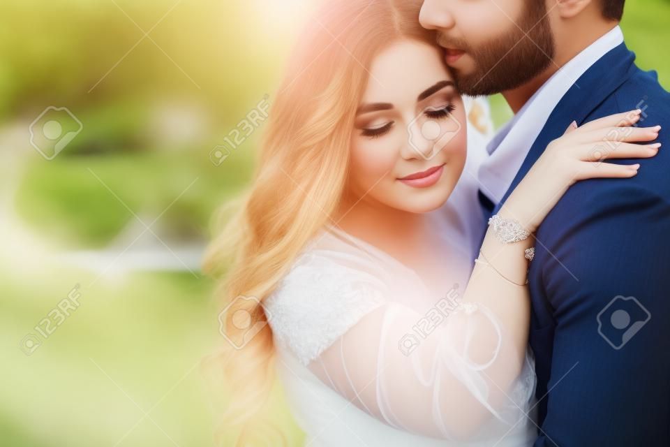 beautiful young couple tenderly embracing each other