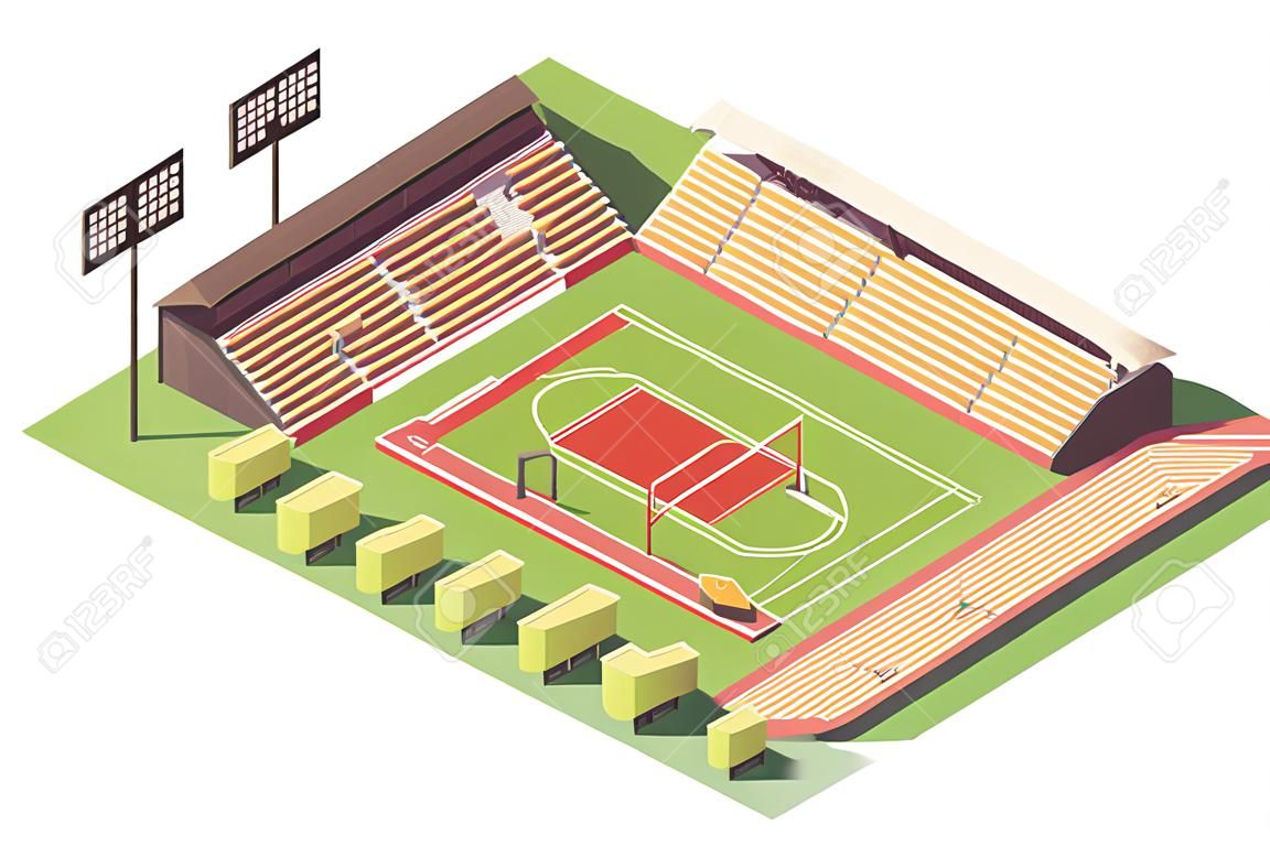 Vector isometrische lage poly atletiek stadion