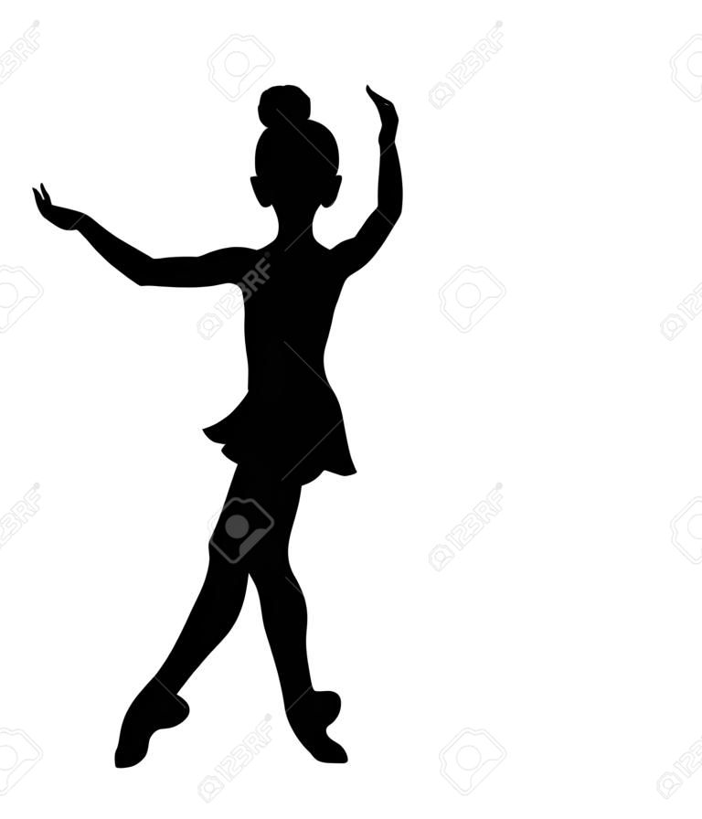 Küçük dans eden balerin siluet