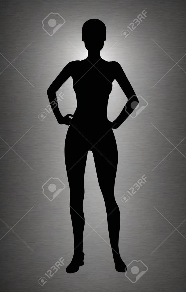 Fitness girl silhouette