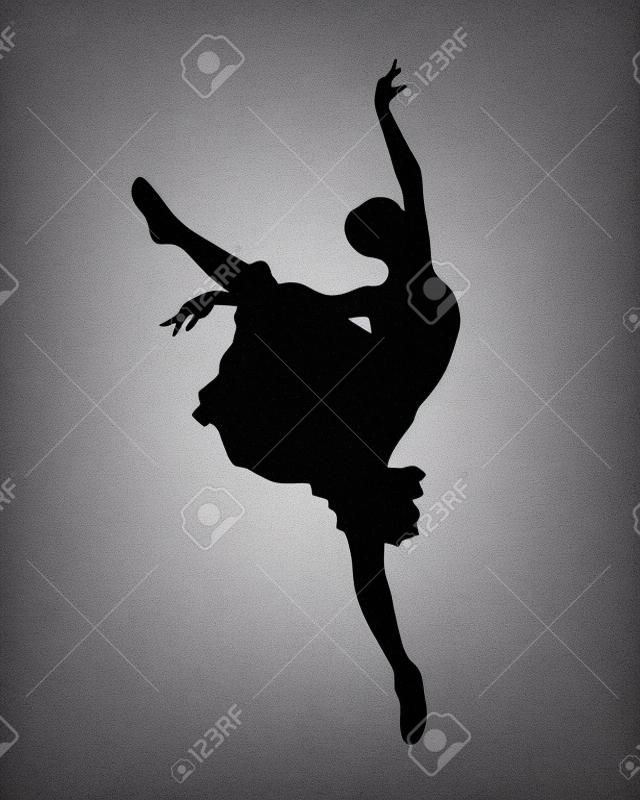 ballerina Silhouette auf weißem Hintergrund