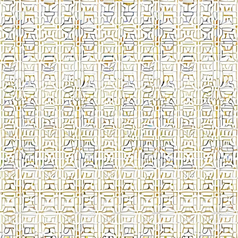 Arabisches Ornament mit geometrischen Formen. Abstrakte Motive der Malereien alter indischer Stoffmuster. Abstraktes nahtloses Muster.