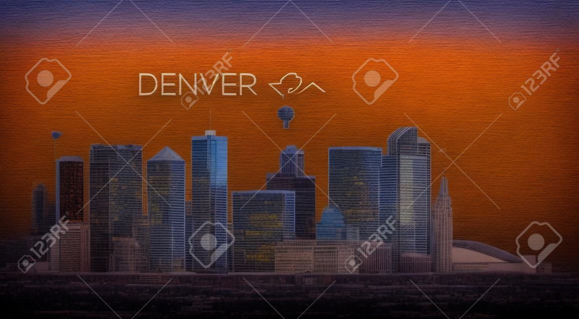 Colorado, Denver. City skyline. Architecture, buildings, landscape, panorama, landmarks, icons