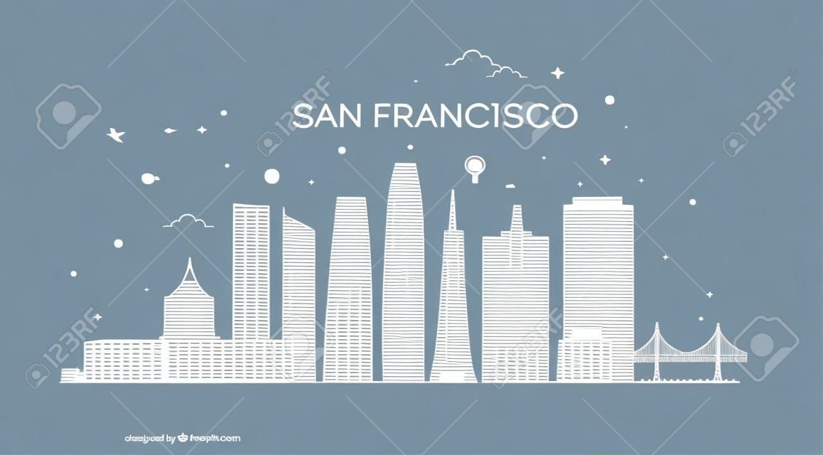 San Francisco city skyline vector background