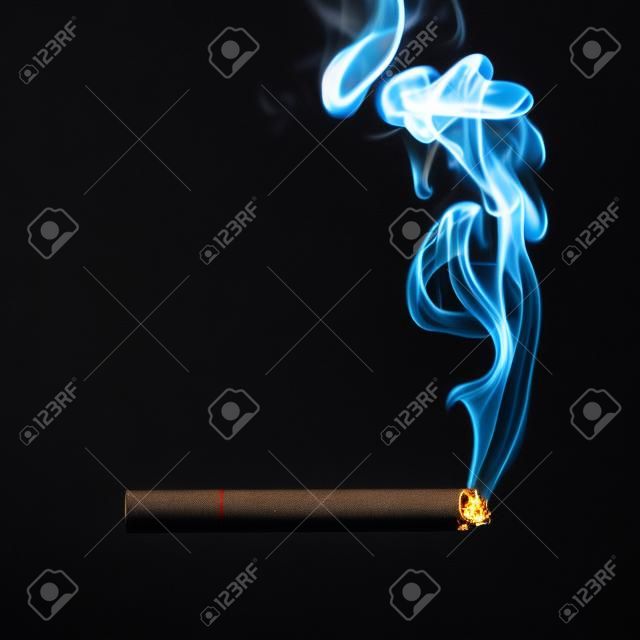 cigarro, ligado, preto, fundo