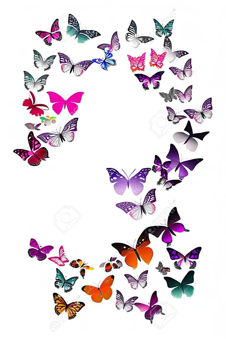 Butterfly font fehér Letter S