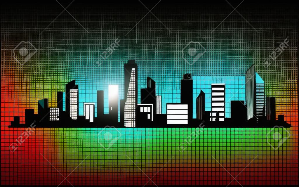 Vector city silhouette. Cityscape vector design