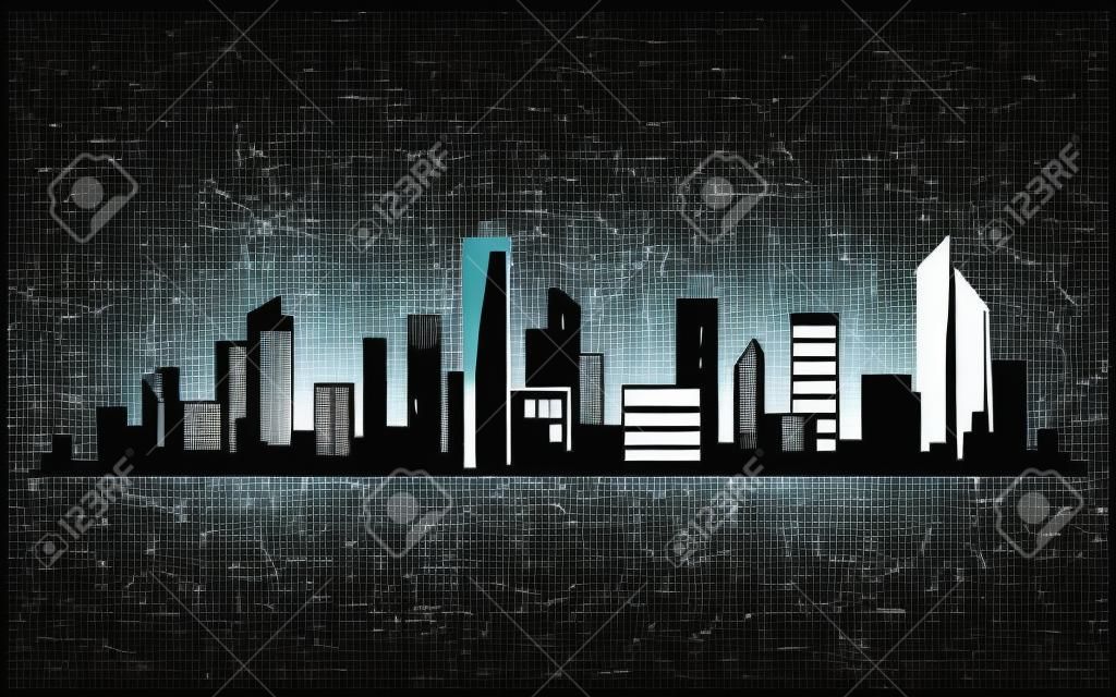 Vector città silhouette. paesaggio urbano illustrazione vettoriale