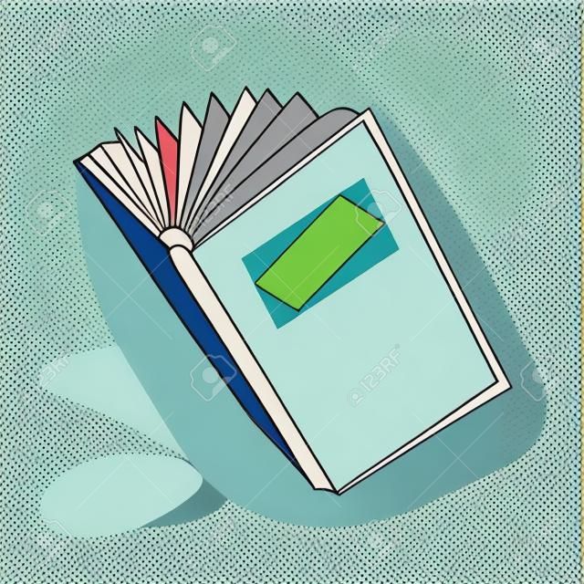 Boek of notebook. Voor boekenliefhebbers. Lees meer boeken. Hand getrokken educatieve vector illustratie. Plat ontwerp stijl