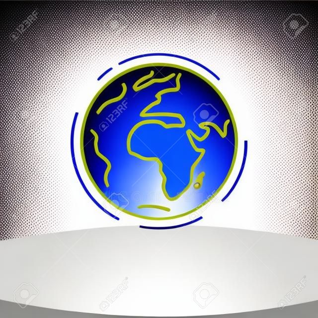 icône de la terre de planète. signe de la terre de planète. symbole de la terre de planète. Thin icône de la ligne sur fond blanc. Vector illustration.