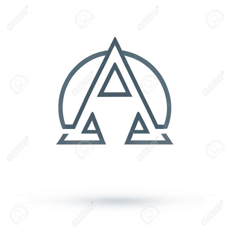 Alfa és Omega ikonra. Alfa és Omega jel. Alfa és Omega szimbólumot. Vékony vonal ikon fehér háttérrel. Vektoros illusztráció.