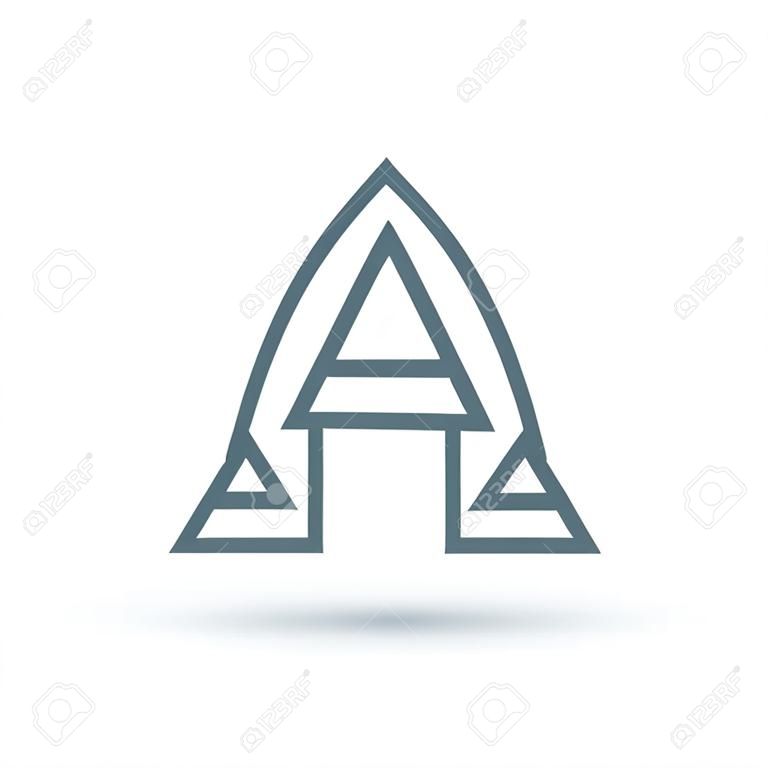 Alfa és Omega ikonra. Alfa és Omega jel. Alfa és Omega szimbólumot. Vékony vonal ikon fehér háttérrel. Vektoros illusztráció.