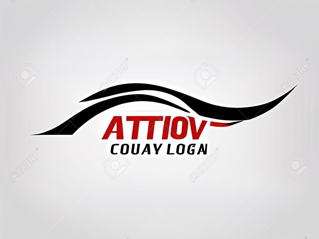 Automotive car icon design with abstract sports vehicle silhouette isolated on light grey background. Vector illustration.