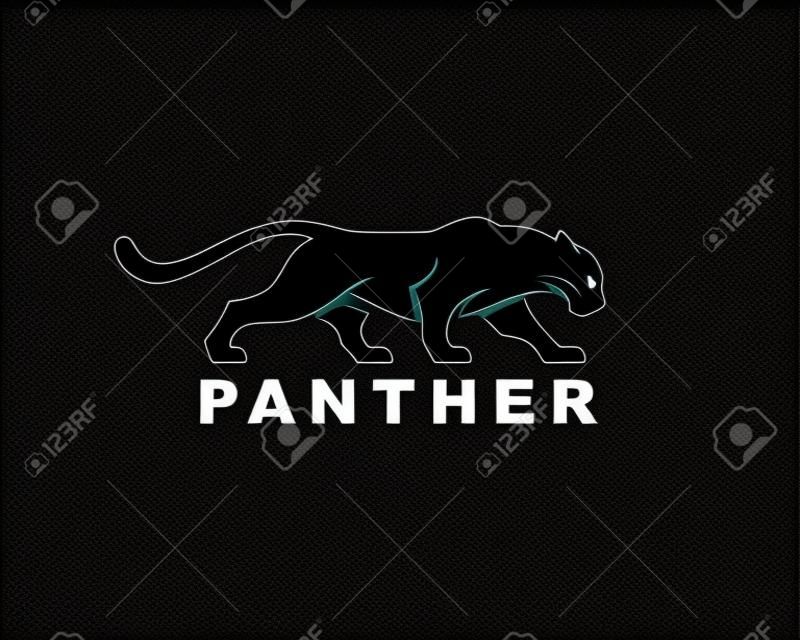cone do logotipo da silhueta do Pantera. Símbolo do puma. Sinal do puma. Gato selvagem Ilustração vetorial de Jaguar.