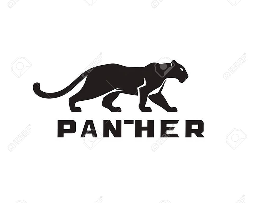 Panther silhouet logo pictogram. Cougar symbool. Puma teken. Wilde kat Jaguar vector illustratie.