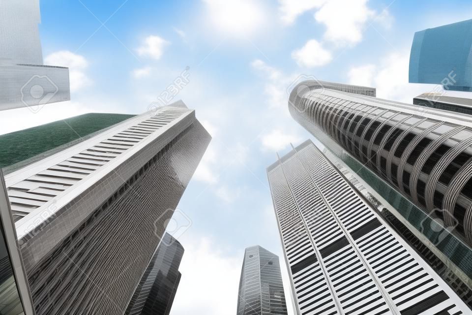 Fenêtres d'immeubles de bureaux modernes, Bureau d'affaires Gratte-ciel, bâtiment d'entreprise à Singapour