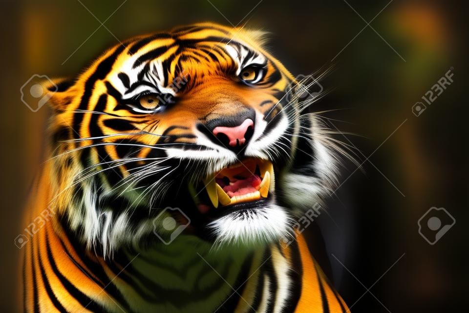Tigre de Sumatra Roaring