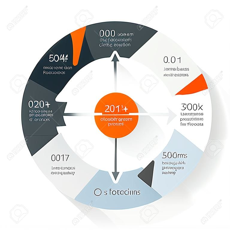Vector line circle arrows infographic. Template for cycle diagram, graph, presentation and round chart. Business concept with 5 options, parts, steps or processes. Linear graphic.
