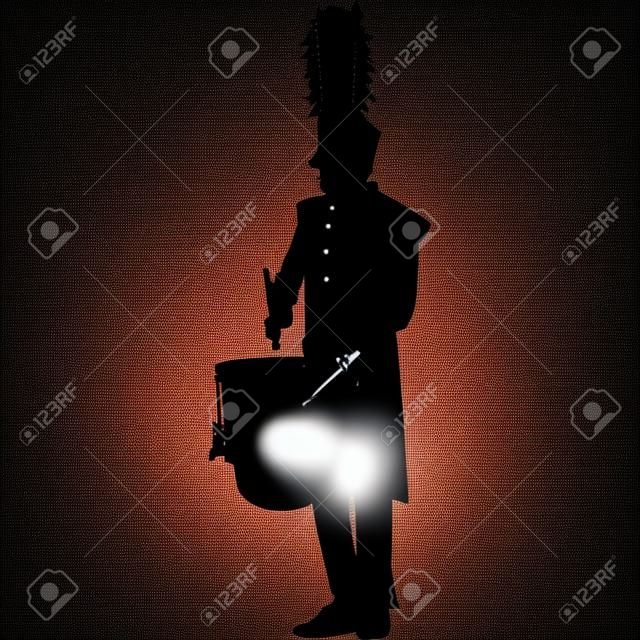 Drum Corps Silhouette Vector