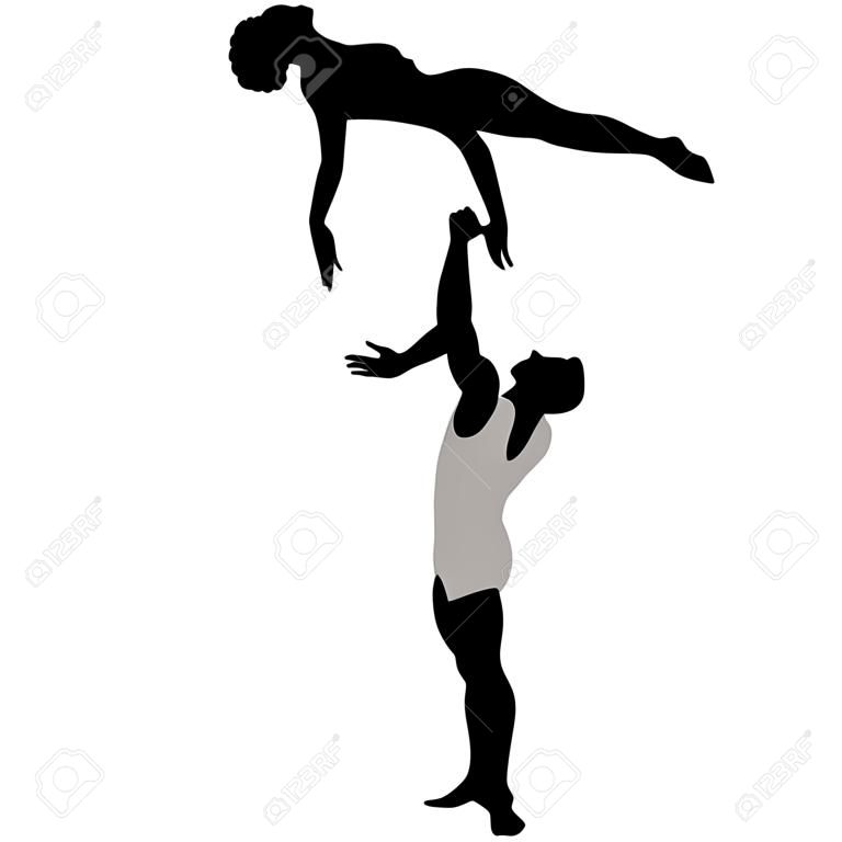 Circus Performers Acrobats Silhouette Vector