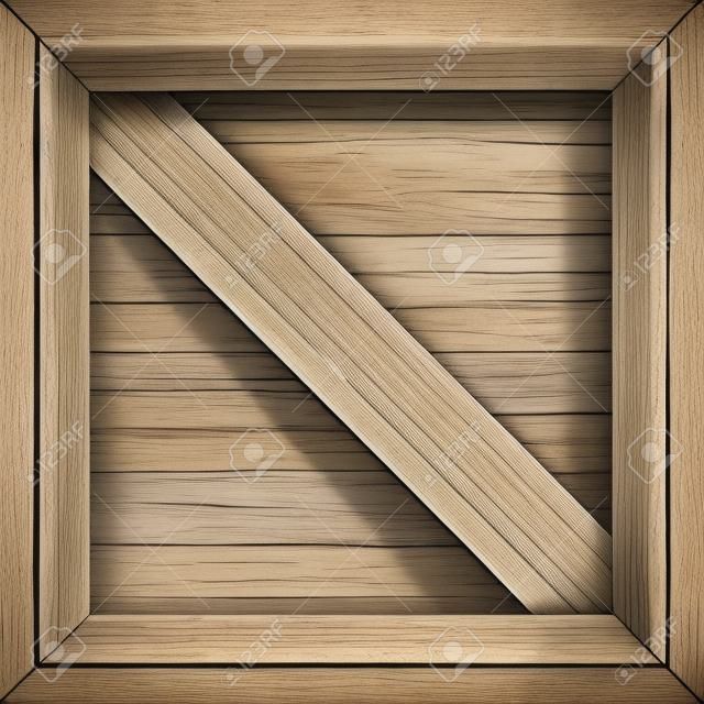 Una caja de madera ilustración - azulejos perfectamente como un patrón.