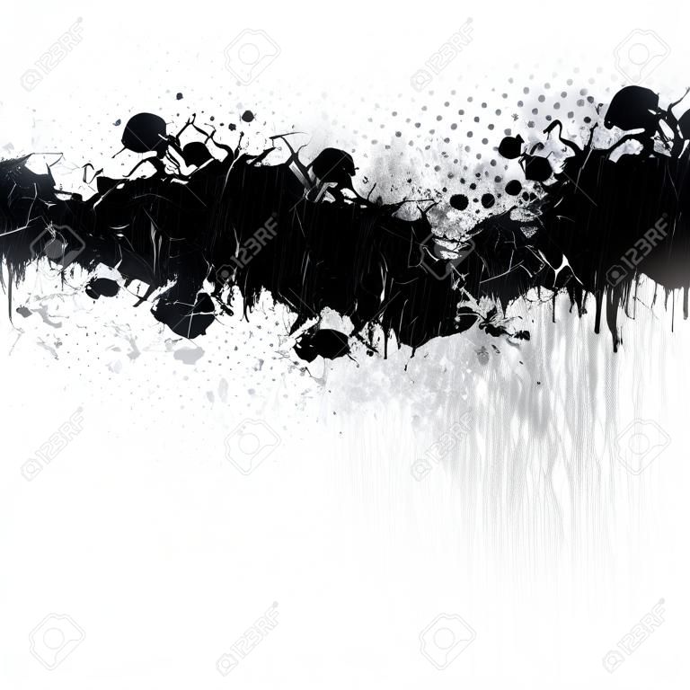 Grunge peinture ou encre éclaboussures layout isolé sur blanc avec atelier.