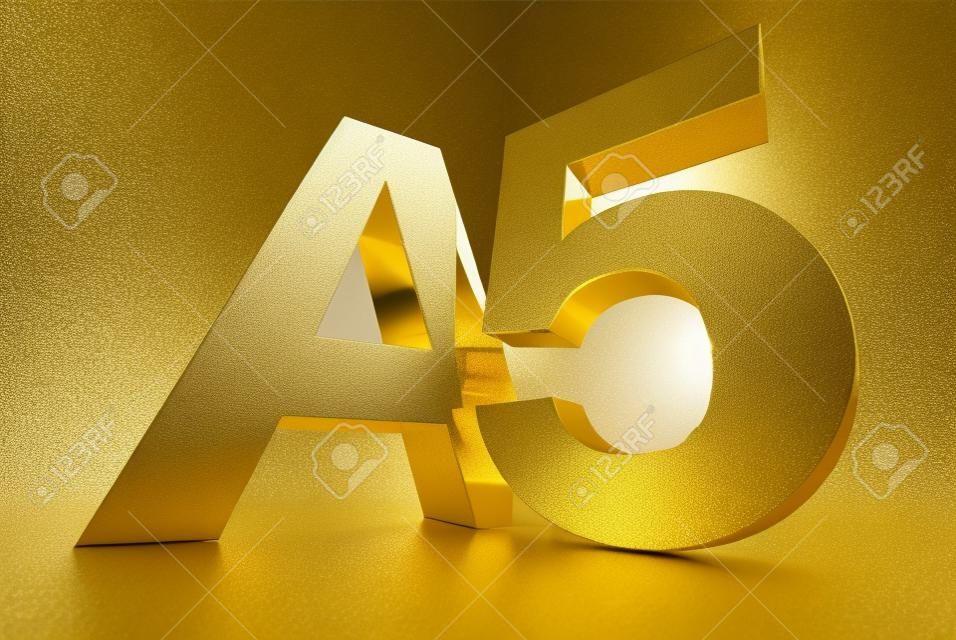 A5 Three Dimensions White background,A5 3D Gold.
