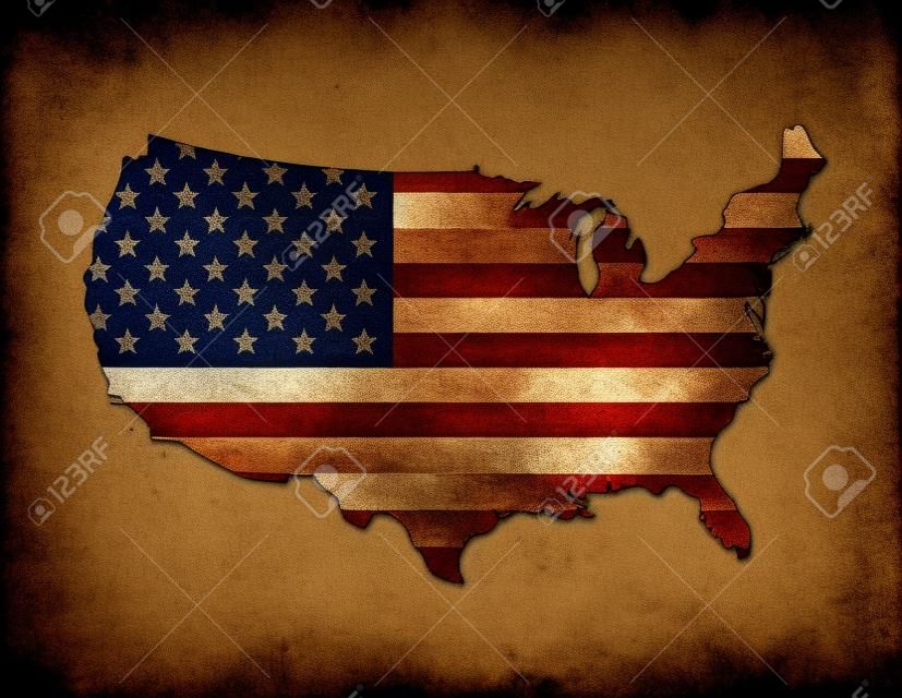 USA zászló térképen