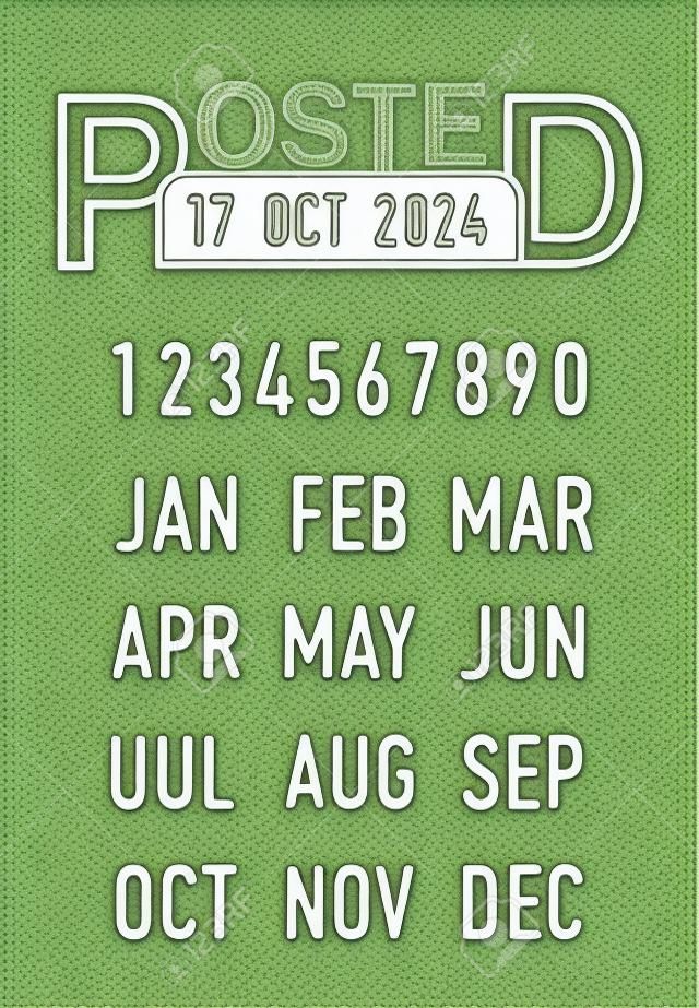 Vector illustration of the Posted stamp and editable dates (day, month and year) in ink stamps