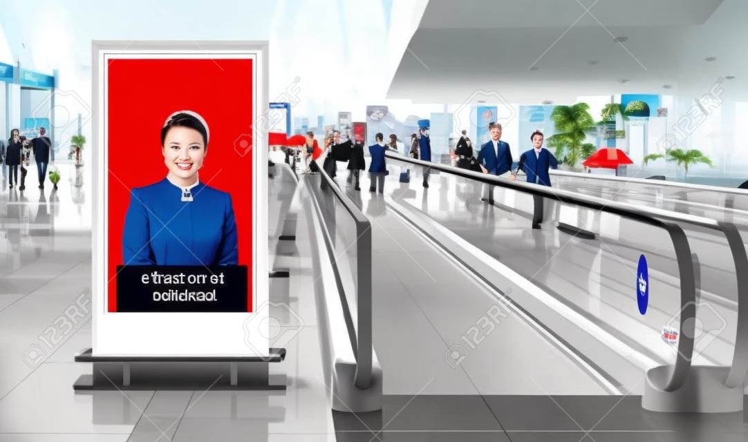 空港の空白の看板ポスター、エアロドロームの空の広告看板。