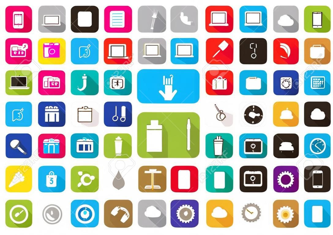 Тридцать Плоский Дизайн Иконки Для Рабочего Стола Иконку, Значок Ipad, Веб- иконки, И Иконку Мобильного Телефона Фотография, картинки, изображения и  сток-фотография без роялти. Image 44868414