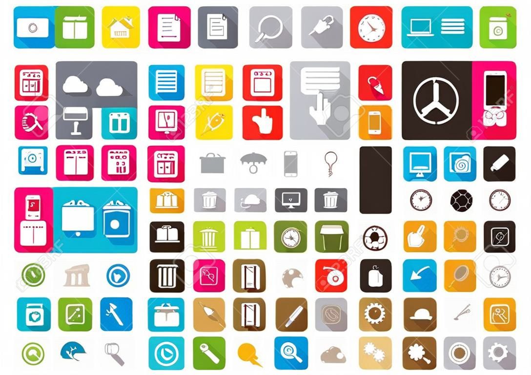 Тридцать Плоский Дизайн Иконки Для Рабочего Стола Иконку, Значок Ipad, Веб- иконки, И Иконку Мобильного Телефона Фотография, картинки, изображения и  сток-фотография без роялти. Image 44868414