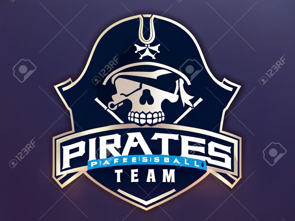 Modern professional emblem pirates for baseball team.