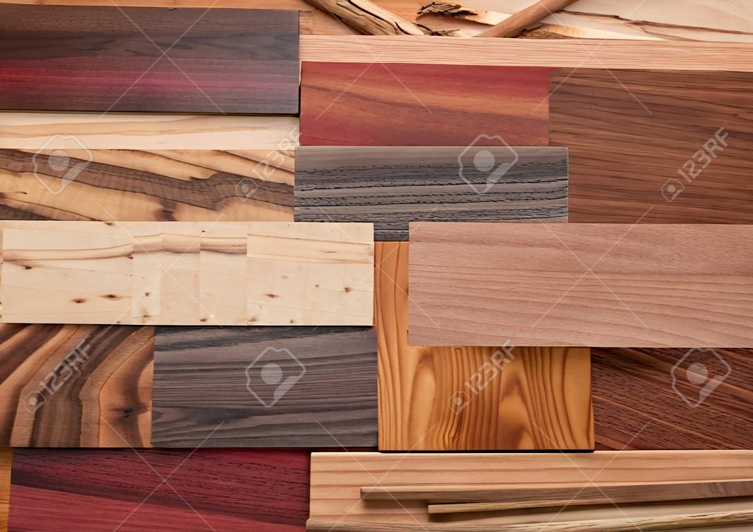 Sammlung von verschiedenen Naturholz