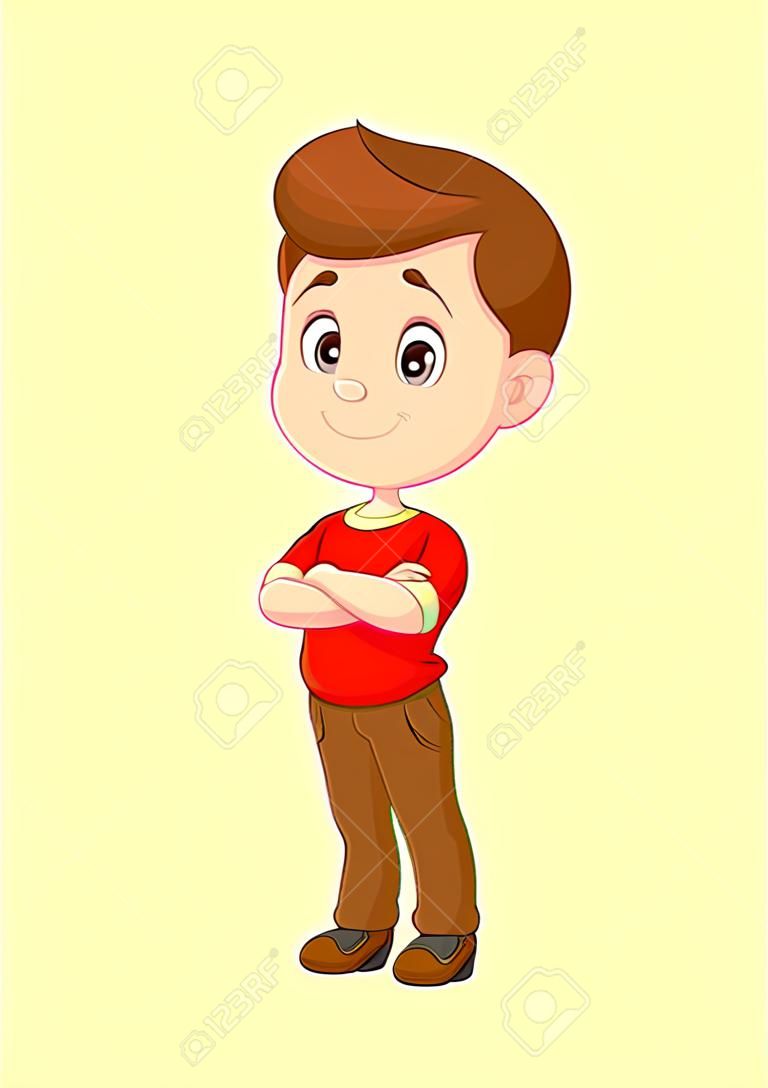 Симпатичный мальчик мультфильма стоя