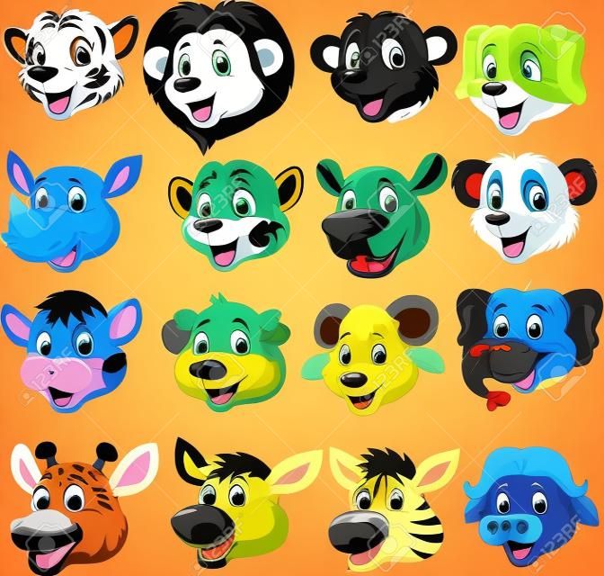 Cartoon animal head collection set 