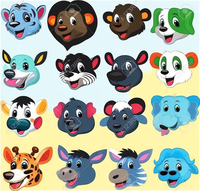 Cartoon animal head collection set 